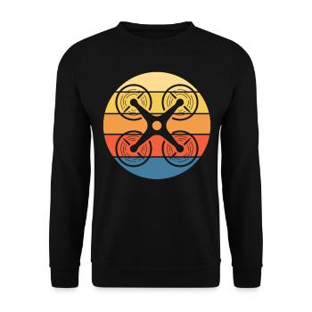 Drone Drone Pilot Drone Operator Quadcopter - Unisex Sweatshirt - black - Front - Alina (178cm) & Michal (187cm)