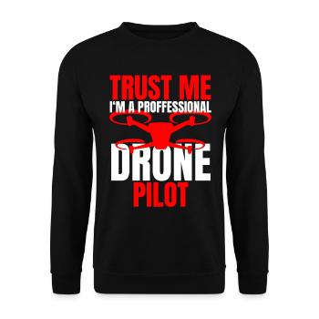 Drone Drone Pilot Drone Operator Quadcopter - Unisex Sweatshirt - black - Front - Alina (178cm) & Michal (187cm)