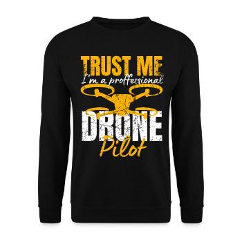 Drone Drone Pilot Drone Operator Quadcopter - Unisex Sweatshirt - black - Front - Alina (178cm) & Michal (187cm)