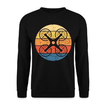 Drone Drone Pilot Drone Operator Quadcopter - Unisex Sweatshirt - black - Front - Alina (178cm) & Michal (187cm)