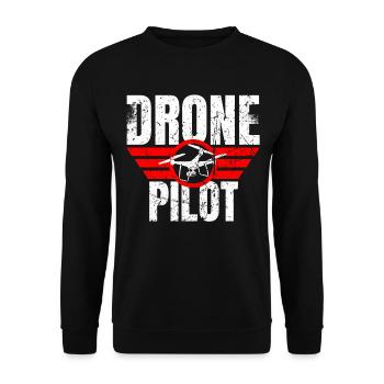 Drone Drone Pilot Drone Operator Quadcopter - Unisex Sweatshirt - black - Front - Alina (178cm) & Michal (187cm)