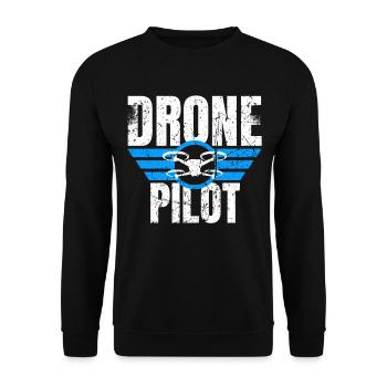 Drone Drone Pilot Drone Operator Quadcopter - Unisex Sweatshirt - black - Front - Alina (178cm) & Michal (187cm)