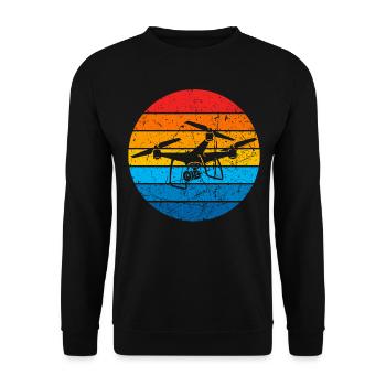 Drone Drone Pilote Drone Opérateur Quadcopter - Sweat-shirt Unisexe - noir - Devant - Alina (178cm) & Michal (187cm)