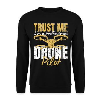 Drone Drone Pilote Drone Opérateur Quadcopter - Sweat-shirt Unisexe - noir - Devant - Alina (178cm) & Michal (187cm)
