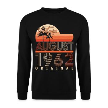 1962 In August 60th birthday - Unisex Sweatshirt - black - Front - Alina (178cm) & Michal (187cm)