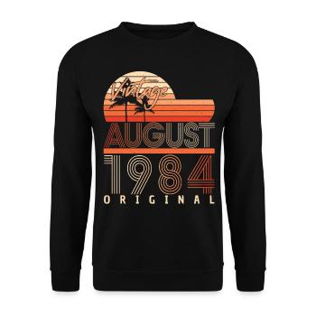 Salutations d’anniversaire pour août 1984 - Sweat-shirt Unisexe - noir - Devant - Alina (178cm) & Michal (187cm)