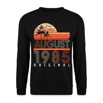 Vœux d’anniversaire pour août 1985 - Sweat-shirt Unisexe - noir - Devant - Alina (178cm) & Michal (187cm)