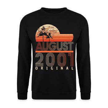 Mois de naissance Août 2001 - Sweat-shirt Unisexe - noir - Devant - Alina (178cm) & Michal (187cm)