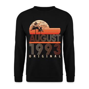 Year of construction 1993 in August - Unisex Sweatshirt - black - Front - Alina (178cm) & Michal (187cm)