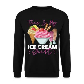 Cornet de crème glacée C’est ma glace - Sweat-shirt Unisexe - noir - Devant - Alina (178cm) & Michal (187cm)