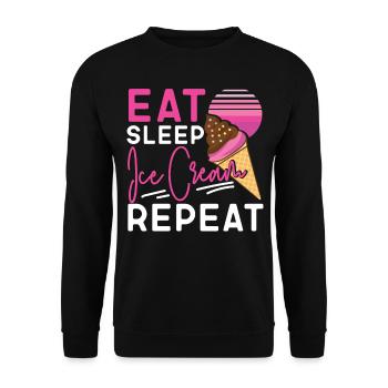 Cornet de crème glacée Manger de la crème glacée sleep - Sweat-shirt Unisexe - noir - Devant - Alina (178cm) & Michal (187cm)