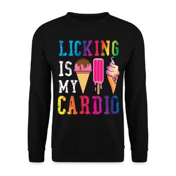 Le léchage de cône de crème glacée est mon - Sweat-shirt Unisexe - noir - Devant - Alina (178cm) & Michal (187cm)