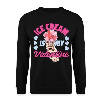 Crème glacée Cône de la Saint-Valentin - Sweat-shirt Unisexe - noir - Devant - Alina (178cm) & Michal (187cm)