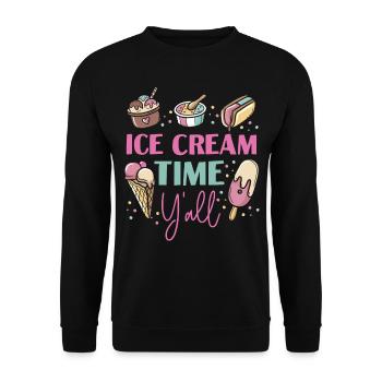 Ice Cream Cone Popsicle Ice Cream - Unisex Pullover - Schwarz - Vorne - Alina (178cm) & Michal (187cm)