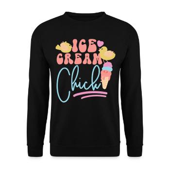 Ice Cream Chicken Cone Ice Cream - Unisex Pullover - Schwarz - Vorne - Alina (178cm) & Michal (187cm)