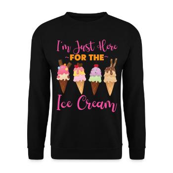 Cornet de crème glacée pour lequel je suis juste là - Sweat-shirt Unisexe - noir - Devant - Alina (178cm) & Michal (187cm)