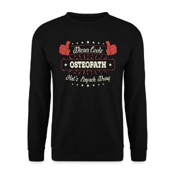 Dieser Coole Osteopath Geschenk Kollegen Spruch - Unisex Pullover - Schwarz - Vorne - Alina (178cm) & Michal (187cm)