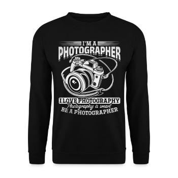 Camera Photographer I Love Photography Be a - Unisex Sweatshirt - black - Front - Alina (178cm) & Michal (187cm)