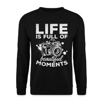 Photography life is full of beautiful moments - - Unisex Sweatshirt - black - Front - Alina (178cm) & Michal (187cm)