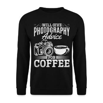 Photographe Je donne des conseils sur la photographie pour - Sweat-shirt Unisexe - noir - Devant - Alina (178cm) & Michal (187cm)