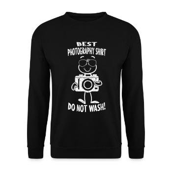 Chemise de photographie pour photographes, ne pas laver — - Sweat-shirt Unisexe - noir - Devant - Alina (178cm) & Michal (187cm)