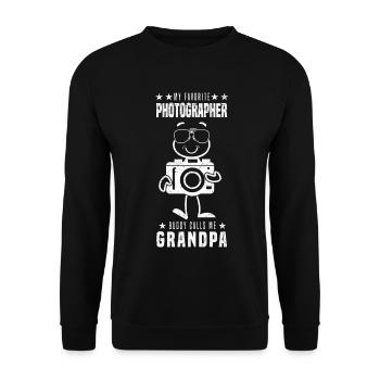 My favorite photographer Buddy calls me Grandpa - Unisex Sweatshirt - black - Front - Alina (178cm) & Michal (187cm)