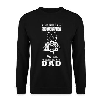 My favorite photographer Buddy calls me Dad - Unisex Sweatshirt - black - Front - Alina (178cm) & Michal (187cm)