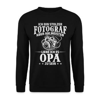 Fotograf Opa Fotografen Fotografie Ich bin Stolzer - Unisex Pullover - Schwarz - Vorne - Alina (178cm) & Michal (187cm)
