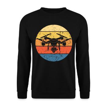 Drone Drone Pilot Drone Operator Quadcopter - Unisex Sweatshirt - black - Front - Alina (178cm) & Michal (187cm)