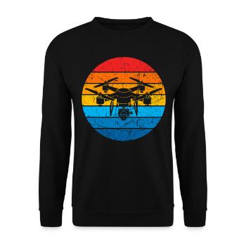 Drone Drone Pilot Drone Operator Quadcopter - Unisex Sweatshirt - black - Front - Alina (178cm) & Michal (187cm)