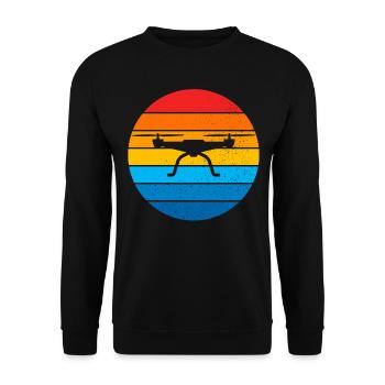 Drone Drone Pilot Drone Operator Quadcopter - Unisex Sweatshirt - black - Front - Alina (178cm) & Michal (187cm)