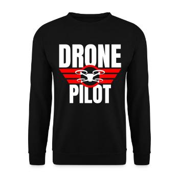 Drone Drone Pilot Drone Operator Quadcopter - Unisex Sweatshirt - black - Front - Alina (178cm) & Michal (187cm)