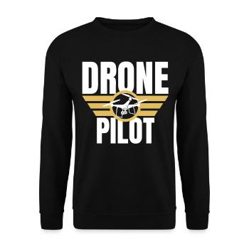 Drone Drone Pilot Drone Operator Quadcopter - Unisex Sweatshirt - black - Front - Alina (178cm) & Michal (187cm)