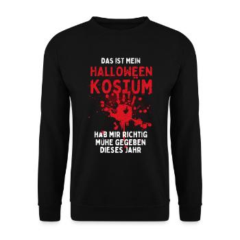 Das ist mein Halloween Kostüm - Lustiger Spruch - Unisex Pullover - Schwarz - Vorne - Alina (178cm) & Michal (187cm)