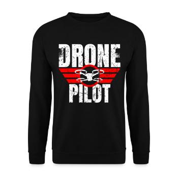 Drone Drone Pilot Drone Operator Quadcopter - Unisex Sweatshirt - black - Front - Alina (178cm) & Michal (187cm)