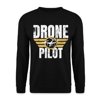 Drone Drone Pilot Drone Operator Quadcopter - Unisex Sweatshirt - black - Front - Alina (178cm) & Michal (187cm)