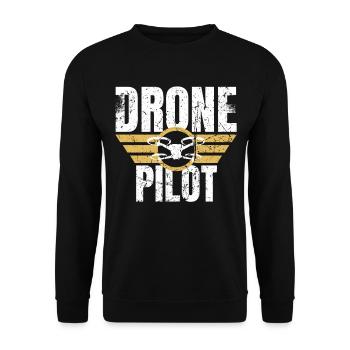 Drone Drone Pilot Drone Operator Quadcopter - Unisex Sweatshirt - black - Front - Alina (178cm) & Michal (187cm)