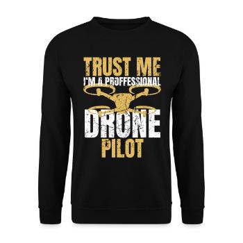 Drone Drone Pilot Drone Operator Quadcopter - Unisex Sweatshirt - black - Front - Alina (178cm) & Michal (187cm)