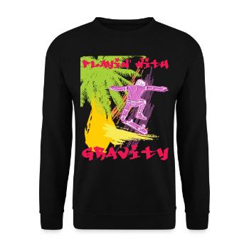 Skater is Playin' with GRAVITY - Unisex Pullover - Schwarz - Vorne - Alina (178cm) & Michal (187cm)