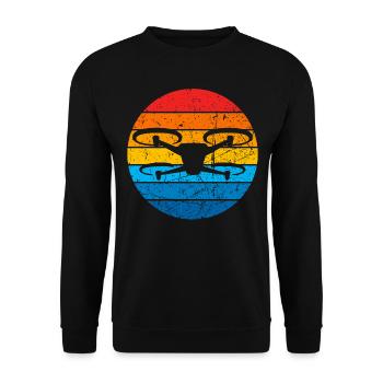 Drone Drone Pilot Drone Operator Quadcopter - Unisex Sweatshirt - black - Front - Alina (178cm) & Michal (187cm)