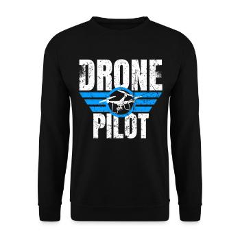 Drone Drone Pilot Drone Operator Quadcopter - Unisex Sweatshirt - black - Front - Alina (178cm) & Michal (187cm)