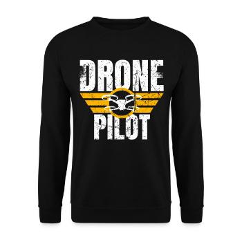 Drone Drone Pilote Drone Opérateur Quadcopter - Sweat-shirt Unisexe - noir - Devant - Alina (178cm) & Michal (187cm)