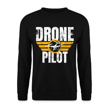 Drone Drone Pilot Drone Operator Quadcopter - Unisex Sweatshirt - black - Front - Alina (178cm) & Michal (187cm)