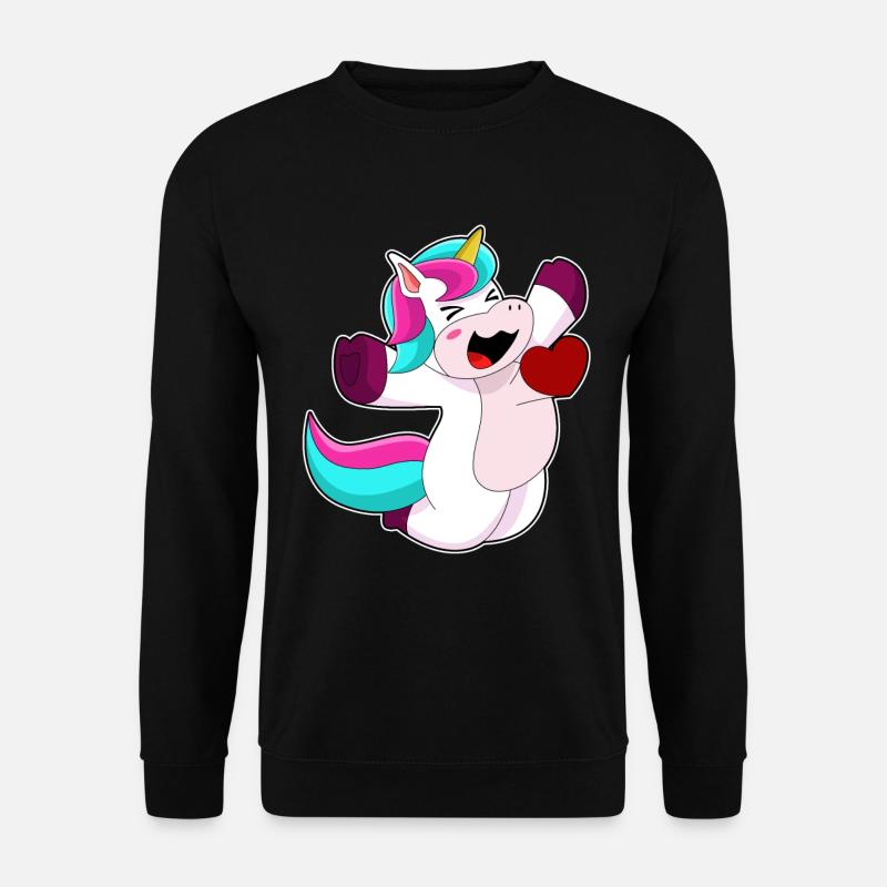 Einhorn mit Herz - Unisex Pullover - Schwarz
