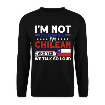 We talk so loud Chile souvenir - Unisex Sweatshirt - black - Front - Alina (178cm) & Michal (187cm)