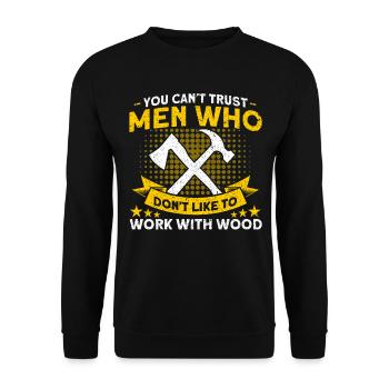Travailler avec charpentier bois - Sweat-shirt Unisexe - noir - Devant - Alina (178cm) & Michal (187cm)