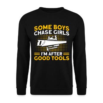 I'm looking for good tools carpenters - Unisex Sweatshirt - black - Front - Alina (178cm) & Michal (187cm)