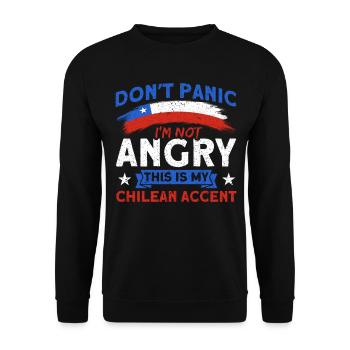 My Chilean Accent Chile Souvenir - Unisex Sweatshirt - black - Front - Alina (178cm) & Michal (187cm)