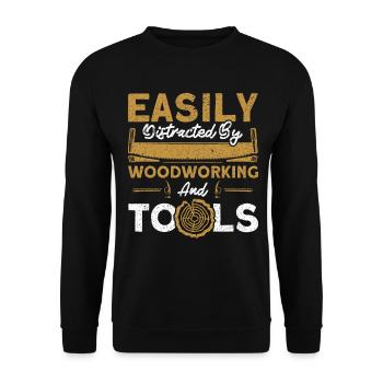 Holzbearbeitung und Werkzeuge Zimmerer - Unisex Pullover - Schwarz - Vorne - Alina (178cm) & Michal (187cm)
