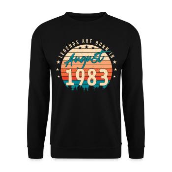 Born 1983 in August - Unisex Sweatshirt - black - Front - Alina (178cm) & Michal (187cm)